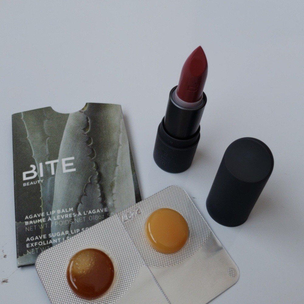 BITE LIPSTICK,MINI AND ,LIP SCRAB  AND LIP BALM